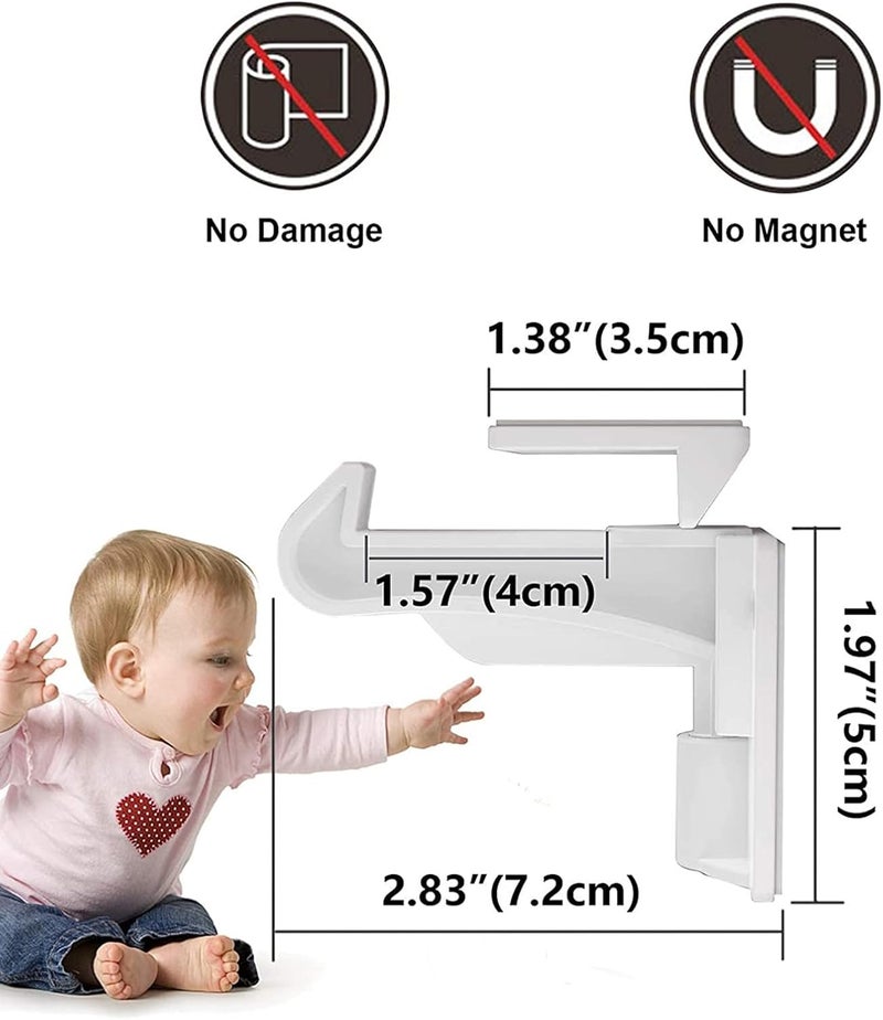 Pabesim 10 Pack Upgraded Invisible Baby Proofing Cabinet Latch Locks – Children Proof Cupboard Drawers Latches, Suitable for Cabinets and Drawers, No Drilling or Tools Required, Adhesive Easy Installation - Image 5
